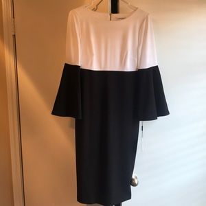 Calvin Klein black & white cocktail dress 4